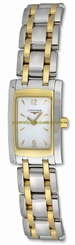 Longines Watches : L5.158.5.28.7 Quartz White Dial Stainless Steel and 18ct Gold Rectangle Women Watch