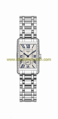 Longines Watches : L5.255.0.71.6 Quartz Roman Numerals Dial Diamond Bezel Stainless Steel Women Watch
