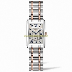 Longines Watches : L5.255.5.71.7 Quartz Roman Numerals Dial 18k Rose Gold and Stainless Steel Women Watch