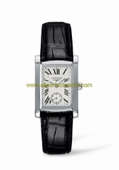 Longines Watches : L5.502.4.71.2 Quartz Roman Numerals Black Leather Women Watch