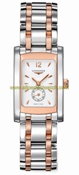 Longines Watches : L5.502.5.18.7 Quartz White Dial Small Second Stainless Steel 18ct Rose Gold Women Watch
