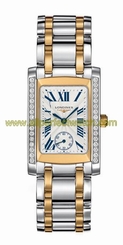 Longines Watches : L5.502.5.78.7 Quartz Silver Roman Numerals Dial Diamonds Bezel Stainless Steel 18ct Gold Women Watch
