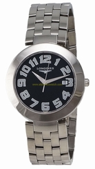 Longines Watches : L5.675.4.53.6 Black Dial Stainless Steel Band Men Watch