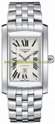 Longines Watches : L5.688.4.71.6 Automatic Polished Stainless Steel White With Date At 6 Dial Polished Stainless Steel Band Men Watch