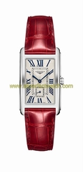 Longines Watches : L5.755.4.71.5 Quartz Roman Numerals Dial Red Leather Women Watch