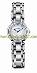 Longines Watches : L8.109.0.87.6 Quartz White Mother of Pearl Diamonds Dial Diamonds Set Bezel Stainless Steel Women Watch