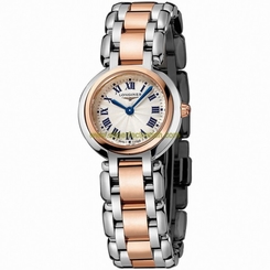 Longines Watches : L8.109.5.78.6 Quartz Silver Roman Numerals Dial Stainless Steel and 18ct Rose Gold Women Watch