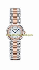 Longines Watches : L8.109.5.89.6 Quartz Diamond Mother of Pearl Dial Stainless Steel and 18ct Rose Gold Women Watch