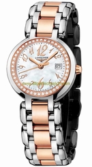 Longines Watches : L8.110.5.88.6 Quartz Mother of Pearl Dial Diamonds Bezel Stainless Steel 18ct Rose Gold Women Watch