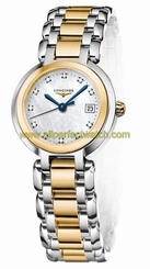 Longines Watches : L8.110.5.93.6 Quartz White Mother of Pearl Diamonds Dial Stainless Steel 18ct Gold Women Watch