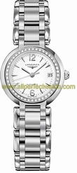 Longines Watches : L8.111.0.16.6 Automatic White Dial Date Diamond Set Bezel Stainless Steel Women Watch