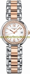 Longines Watches : L8.111.5.19.6 Automatic White Dial Diamonds Bezel Stainless Steel 18ct Rose Gold Women Watch