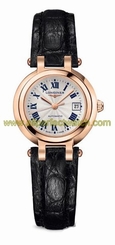 Longines Watches : L8.111.8.78.2 Automatic Silver Dial Roman Numerals 18ct Rose Gold Black Leather Women Watch