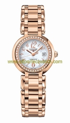 Longines Watches : L8.111.9.83.6 Automatic Mother of Pearl Dial Diamonds Bezel 18ct Rose Gold Women Watch