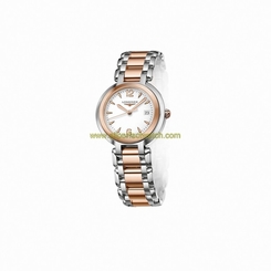 Longines Watches : L8.112.5.16.6 Quartz White Dial Date Stainless Steel and 18ct Rose Gold Women Watch