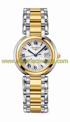 Longines Watches : L8.112.5.91.6 Quartz Silver Dial Roman Numerals Date Stainless Steel 18ct Gold Women Watch