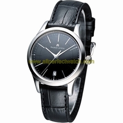 Maurice Lacroix Watches : LC1026-SS001-330 Quartz Black Dial Black Leather Women Watch