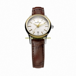 Maurice Lacroix Watches : LC1113-PVY11-130 Quartz Date Brown Leather Women Watch