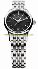 Maurice Lacroix Watches : LC1113-SS002-330 Quartz Black Dial Stainless Steel Women Watch