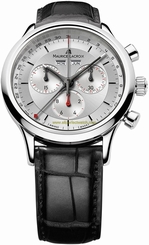 Maurice Lacroix Watches : LC1228-SS001-131-1 Quartz Chronograph Black Leather Men Watch