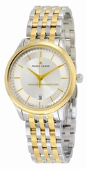 Maurice Lacroix Watches : LC1237-PVY13-130 Silver Dial Yellow Gold-plated Stainless Steel Band Men Watch