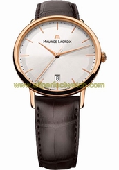Maurice Lacroix Watches : LC6007-PG101-130 Automatic Date 18k Rose Gold Case Brown Leather Men Watch