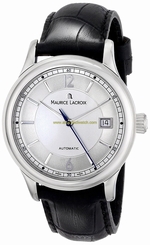Maurice Lacroix Watches : LC6027-SS001-120 Automatic Date Black Leather Women Watch