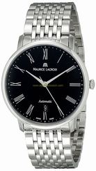 Maurice Lacroix Watches : LC6067-SS002-310 Black Dial Stainless Steel Band Men Watch