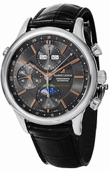 Maurice Lacroix Watches : LC6078-SS001-331 Automatic Chronograph Moon Phase Black Leather Men Watch
