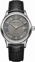 Maurice Lacroix Watches : LC6098-SS001-320-1 Automatic Date Black Leather Men Watch