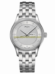 Mido Watches : M001.230.11.036.91 Automatic Silver Dial Stainless Steel And Diamonds On Hour Indices With Stainless Steel Bracelet Women Watch