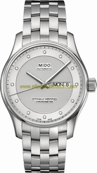 Mido Watches : M001.431.11.036.92 Automatic Chronometer Silver Dial Stainless Steel Case And Diamonds On Hour Indices With Stainless Steel Bracelet Men Watch