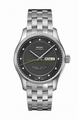 Mido Watches : M001.431.11.066.92 Automatic Chronometer Black Dial Diamond Day Date Stainless Steel Men Watch