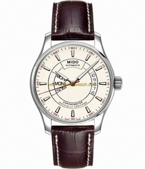 Mido Watches : M001.431.16.031.32 Automatic Chronometer Beige Dial Stainless Steel Case With Leather Strap Men Watch