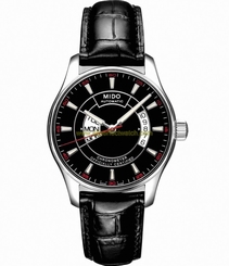 Mido Watches : M001.431.16.051.32 Automatic Chronometer Black Dial Stainless Steel Case With Leather Strap Men Watch