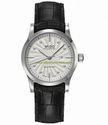 Mido Watches : M005.007.16.036.20 Automatic White Dial Stainless Steel Case With Black Leather Strap Women Watch