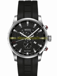 Mido Watches : M005.417.17.051.20 Quartz Black Dial And Tachymeter Stainless Steel Case With Rubber Strap Men Watch
