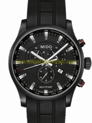Mido Watches : M005.417.37.051.20 Quartz Black Dial And Tachymeter Stainless Steel Case With Black Rubber Strap Men Watch