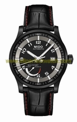 Mido Watches : M005.424.36.052.22 Automatic Black Dial Power Reserve Stainless Steel Case With Black Leather Strap Men Watch