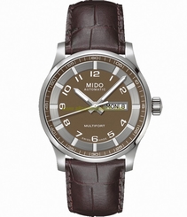 Mido Watches : M005.430.16.292.12 Automatic Brown Day Date Dial Shock Resistance Brown Leather Men Watch