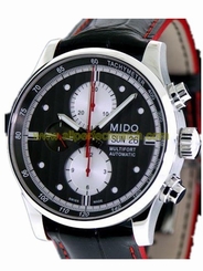 Mido Watches : M005.614.16.061.22 Automatic Chronograph Black Dial Stainless Steel Case And Tachymeter With Black Leather Strap Men Watch