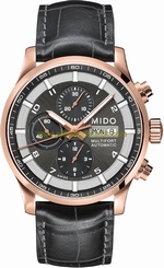 Mido Watches : M005.614.36.062.52 Automatic Chronograph Day Date Black Leather Men Watch