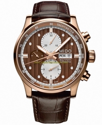 Mido Watches : M005.614.36.291.19 Automatic Brown Dial Stainless Steel Case Coated With PVD And Brown Leather Strap Men Watch