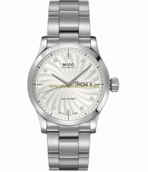 Mido Watches : M005.830.11.036.02 Automatic Silver Dial Stainless Steel Case And Diamonds on Hour Indices With Stainless Steel Bracelet Women Watch