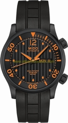 Mido Watches : M005.930.37.050.00 Automatic Black Dial Day Date Black Rubber Men Watch