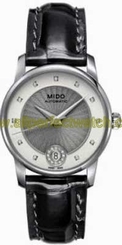 Mido Watches : M007.207.16.036.01 Black Leather White and Gray Dial Women Watch