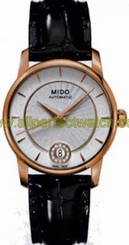 Fake AAA Mido Watches : M007.207.36.036.00 Black Leather Silver Dial Women Watch Watch