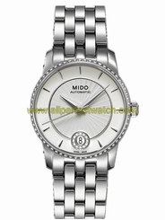 Mido Watches : M007.207.61.036.00 Automatic Silver Diall Stainless Steel Case And Diamonds On Date Dia With Stainless Steel Bracelet Women Watch