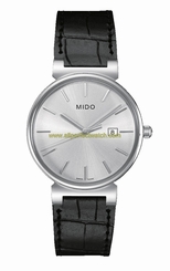 Mido Watches : M009.610.16.031.20 Quartz Silver Dial Date Black Leather Men Watch