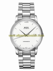 Mido Watches : M010.408.11.011.00 Automatic Chronometer White Dial Stainless Steel Case With Stainless Steel Bracelet Men Watch